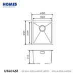 U4045 Stainless Steel Undermount Kitchen Sink Single Bowl - 图片 5