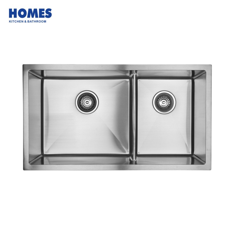 82cm Undermount 60/40 Double Bowl 16 Gauge Stainless Steel Kitchen Sink (UD8245B)