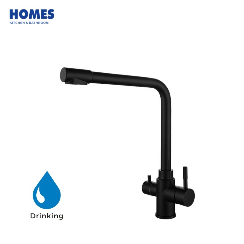 HFK302 Matte Black Kitchen Faucet, 2-in-1 Jet Pull Down Tap for B2B Wholesale Bulk Supply