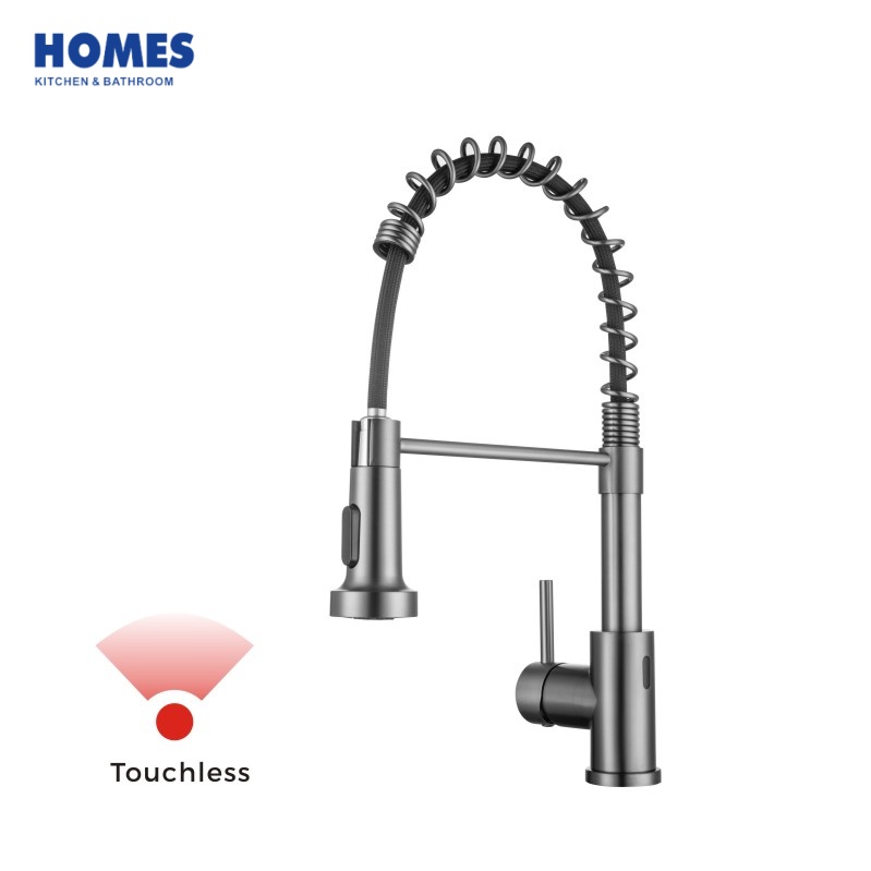 HFK403GB Touchless Sensor Faucet, GUMBLACK 2-Function Pull Down Spot-Free Steel for B2B Bulk