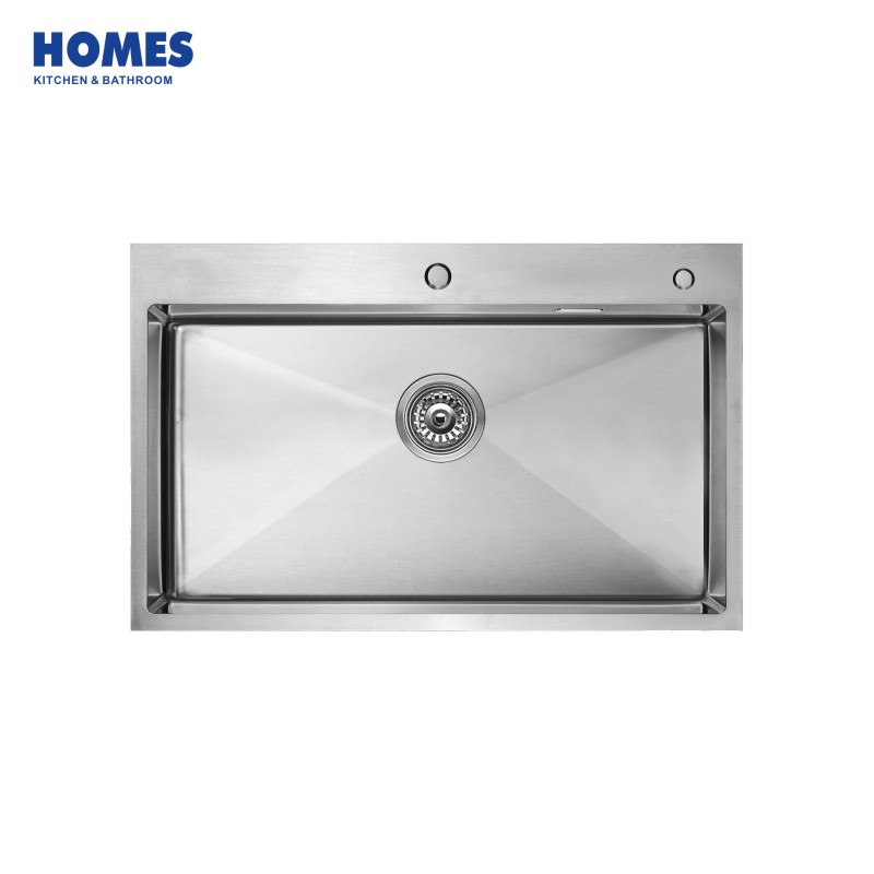 68cm Drop In / Top Mount Single Bowl 16-Gauge Stainless Steel Kitchen Sink with 2 hole (T6848)