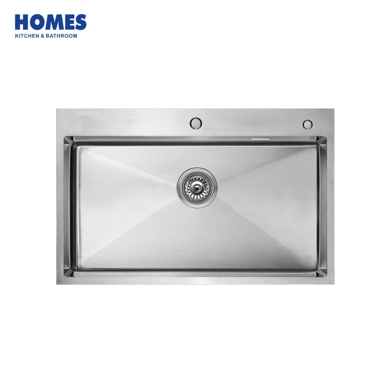 80cm Drop In / Top Mount Single Bowl 16-Gauge Stainless Steel Kitchen Sink with 2 hole (T8048)