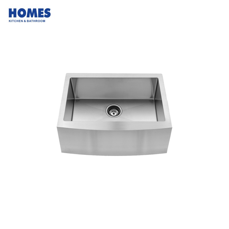 30-inch Apron Front Farmhouse 16 Gauge Single Bowl Stainless Steel Kitchen Sink with Curved Apron (F3022A)