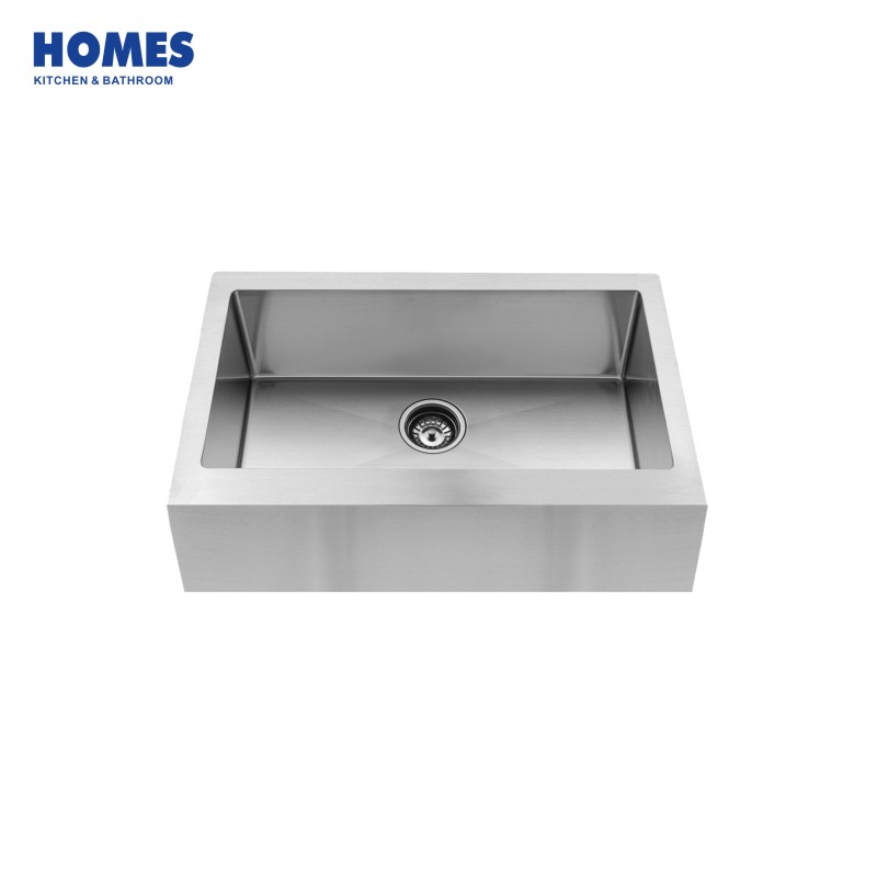 33-inch Apron Front Farmhouse 16 Gauge Single Bowl Stainless Steel Kitchen Sink with Flat Apron (F3321B)