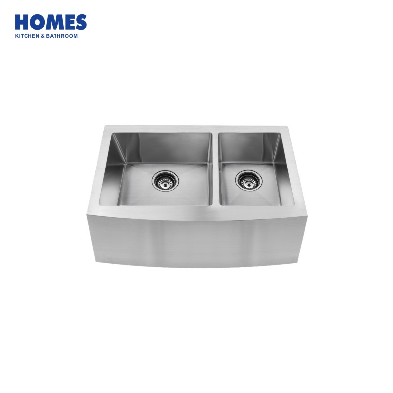 36-inch Apron Front Farmhouse 16 Gauge Double Bowl Stainless Steel Kitchen Sink with Flat Apron (FD3622AB)