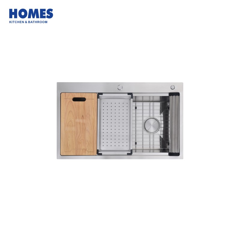 36-inch Workstation Ledge Topmount 16 Gauge Stainless Steel Kitchen Sink Single Bowl with Accessories (T3622W1)