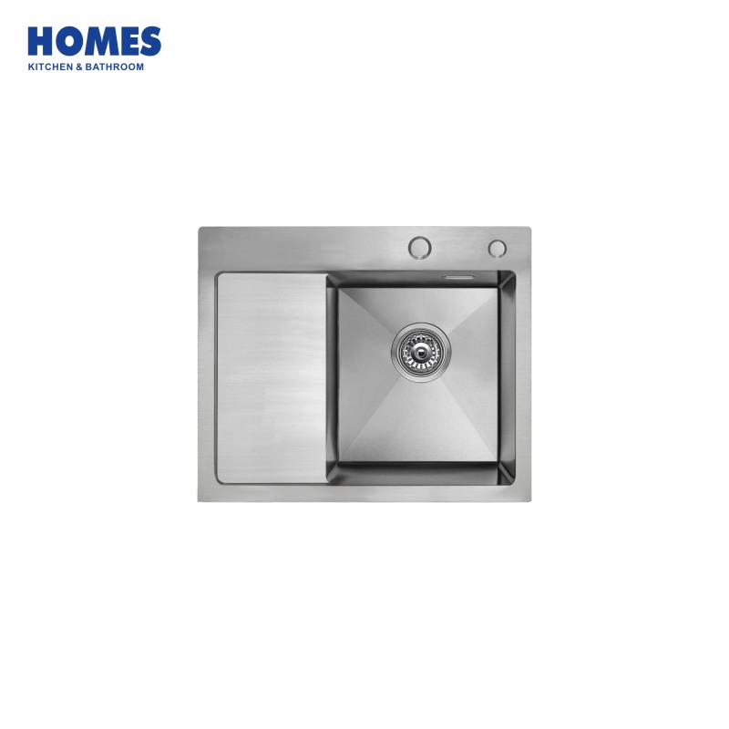 58cm Single Bowl Topmount Stainless Steel Kitchen Sink with Left Drainboard (T5848DR)