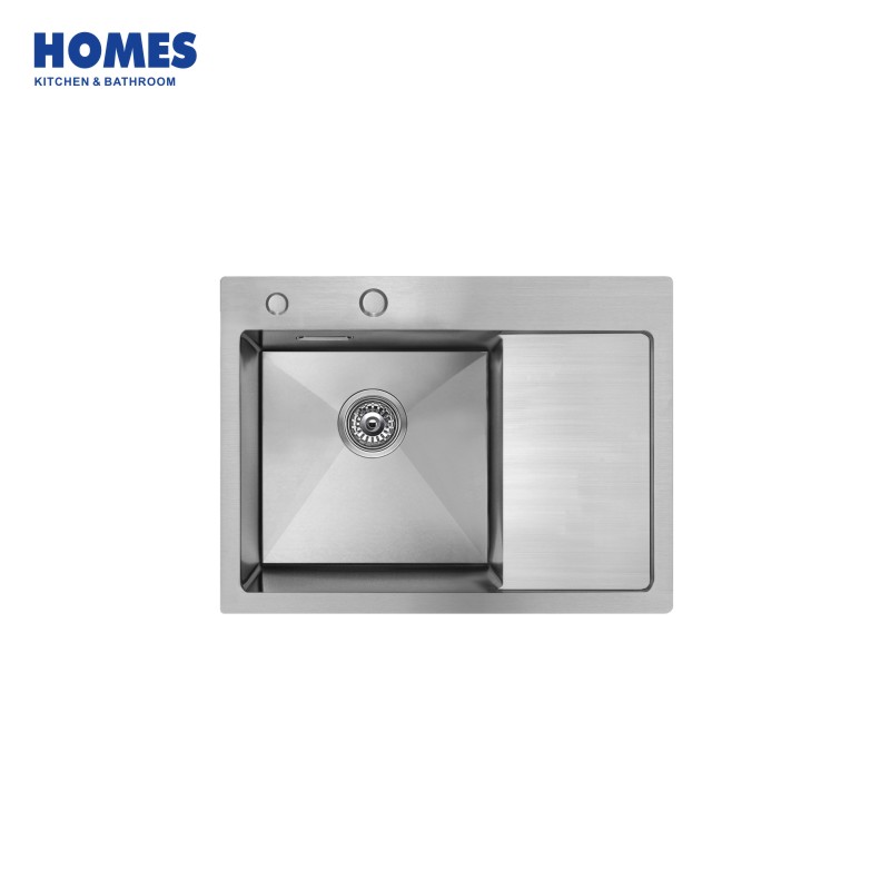 65cm Single Bowl Topmount Stainless Steel Kitchen Sink with Right Drainboard (T6548DL)