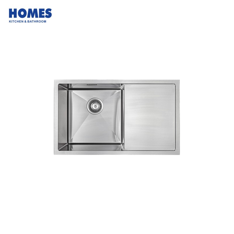 75cm Single Bowl Undermount Stainless Steel Kitchen Sink with Drainboard (U7545D)