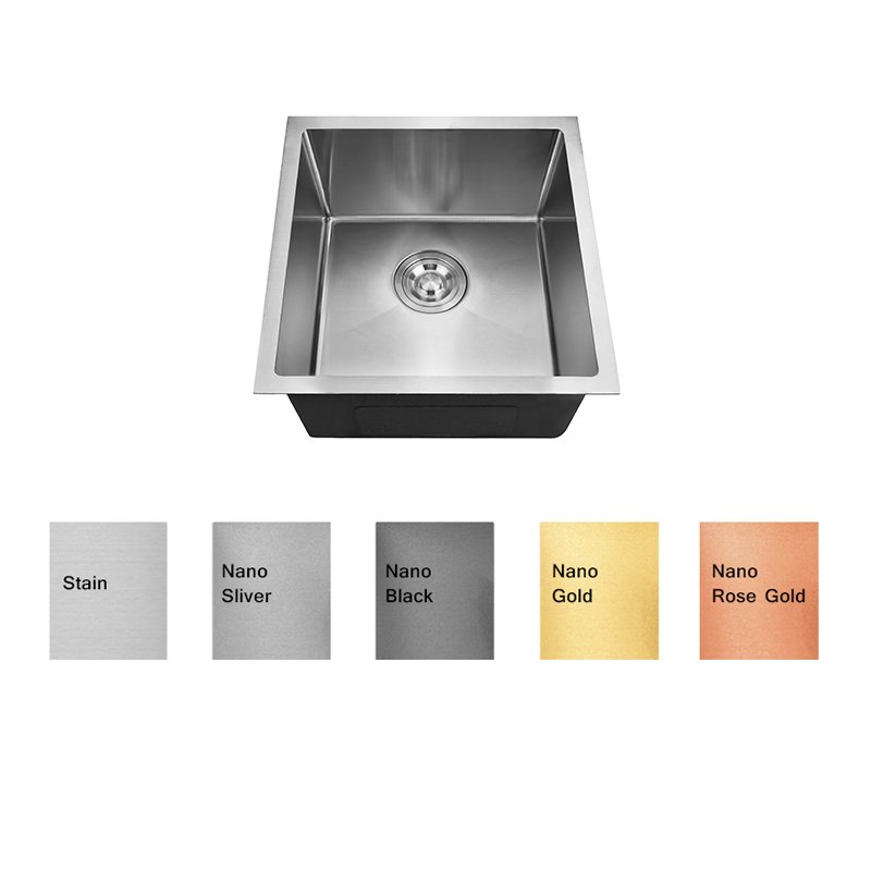 Stainless steel sink brushed silver black gold and rose gold finish options