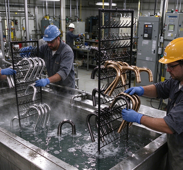 Faucet surface treatment process